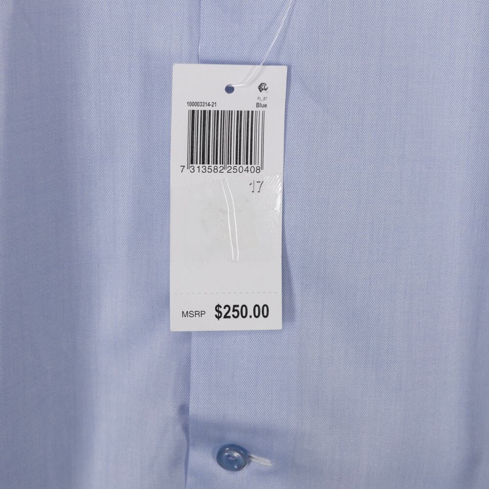 Eton Men Contemporary Fit Twill Dress Shirt Blue Size 17 (Pre-owned) - Picture 6 of 8